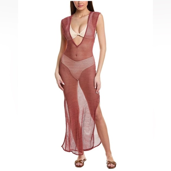 ViX Kimmy Long Coverup Paula Hermanny Dress Open Knit - Picture 1 of 14